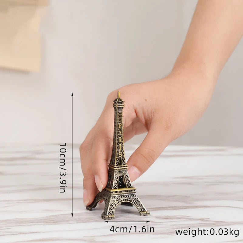 Bronze Eiffel Tower Figurine – Metal Home Decor & Souvenir Ornament