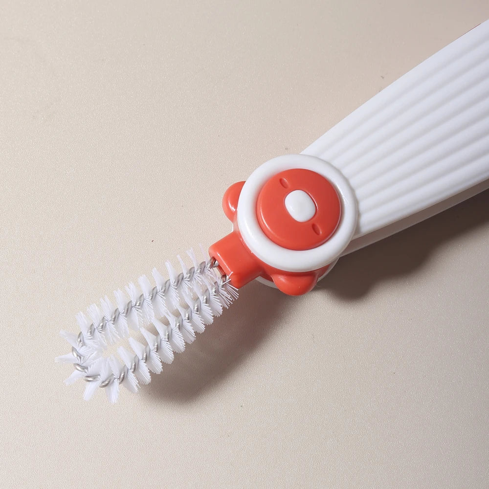 4-in-1 Baby Bottle Cleaning Brush Set – Portable Silicone Brush with Pacifier & Straw Cleaner