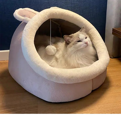 Cat & Dog Bed – Foldable, Washable Cave Bed for Small Pets