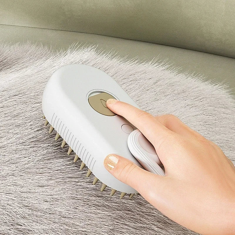 3-in-1 Pet Spray Massage Brush – Steam, Groom & Hair Removal Comb for Dogs & Cats