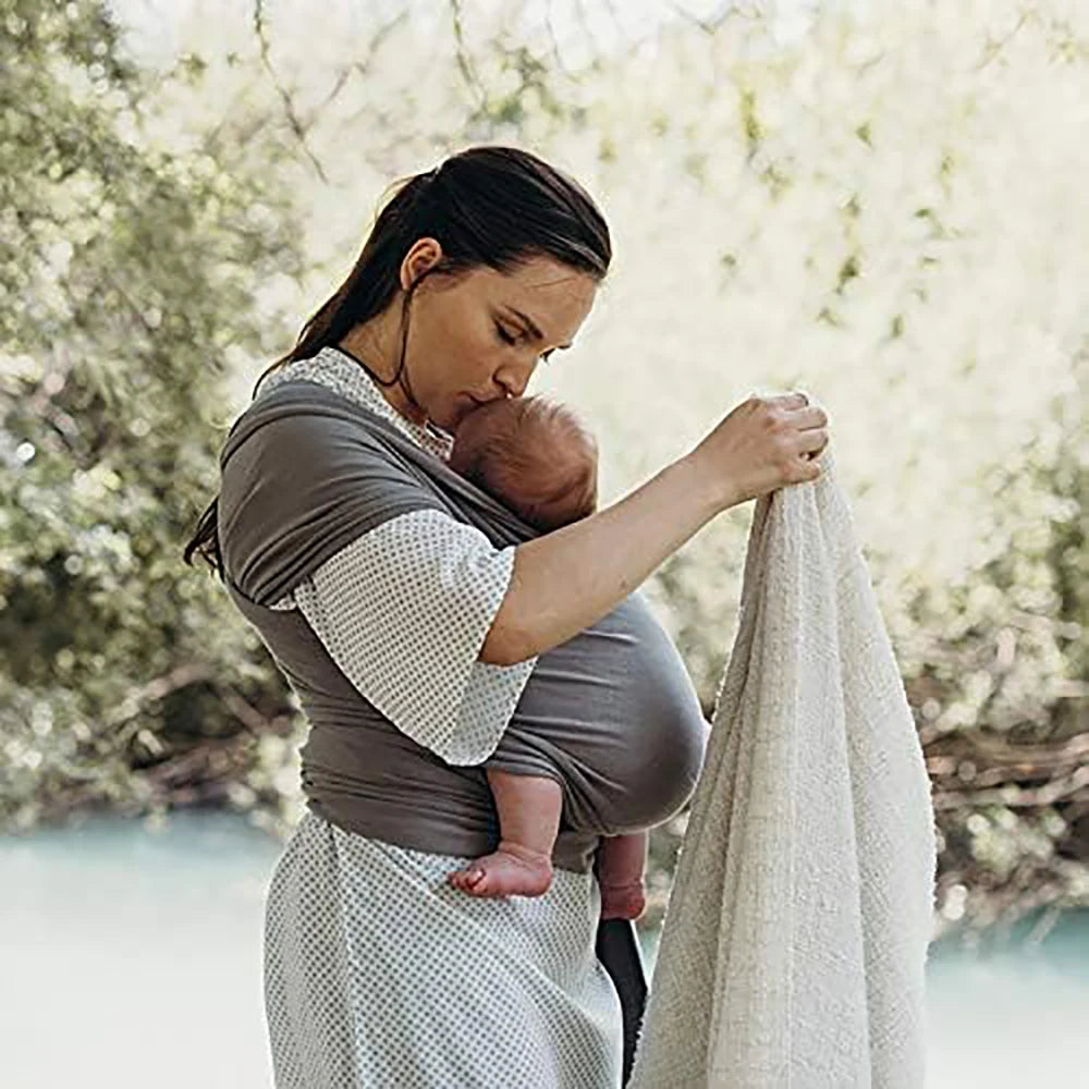 Cotton Baby Wrap Carrier – Newborn to Toddler Sling for Comfortable Travel (0–36 Months)