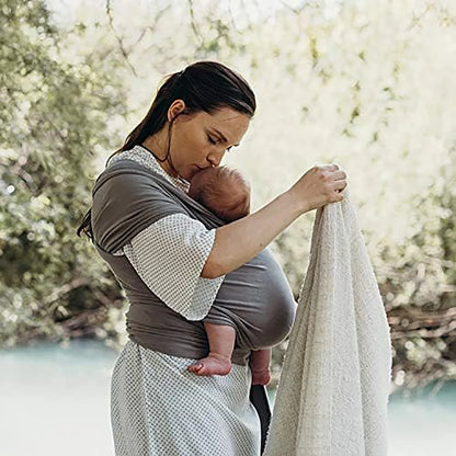 Cotton Baby Wrap Carrier – Newborn to Toddler Sling for Comfortable Travel (0–36 Months)