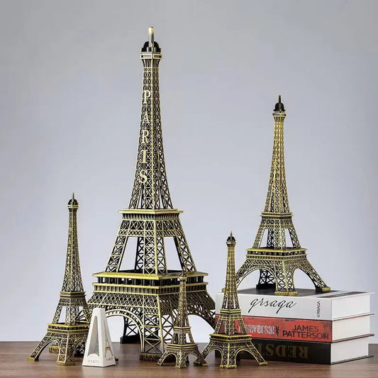 Bronze Eiffel Tower Figurine – Metal Home Decor & Souvenir Ornament