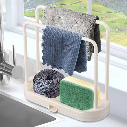 Kitchen Sink Drain Rack – Storage Stand for Sponges, Rags & Cleaning Tools