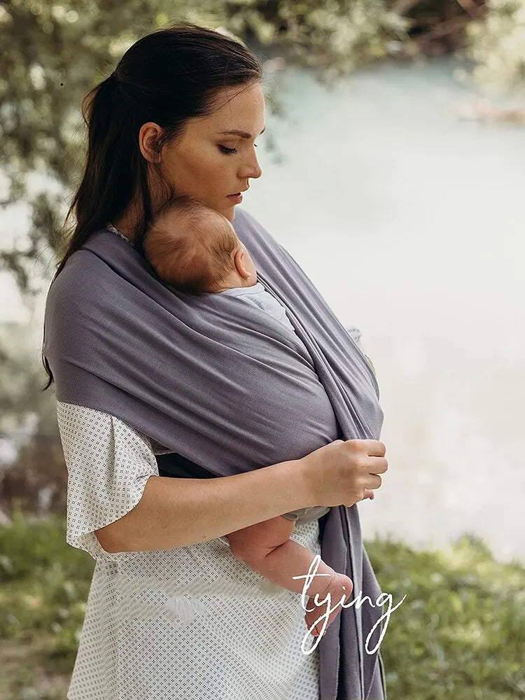 Cotton Baby Wrap Carrier – Newborn to Toddler Sling for Comfortable Travel (0–36 Months)