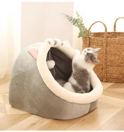Cat & Dog Bed – Foldable, Washable Cave Bed for Small Pets