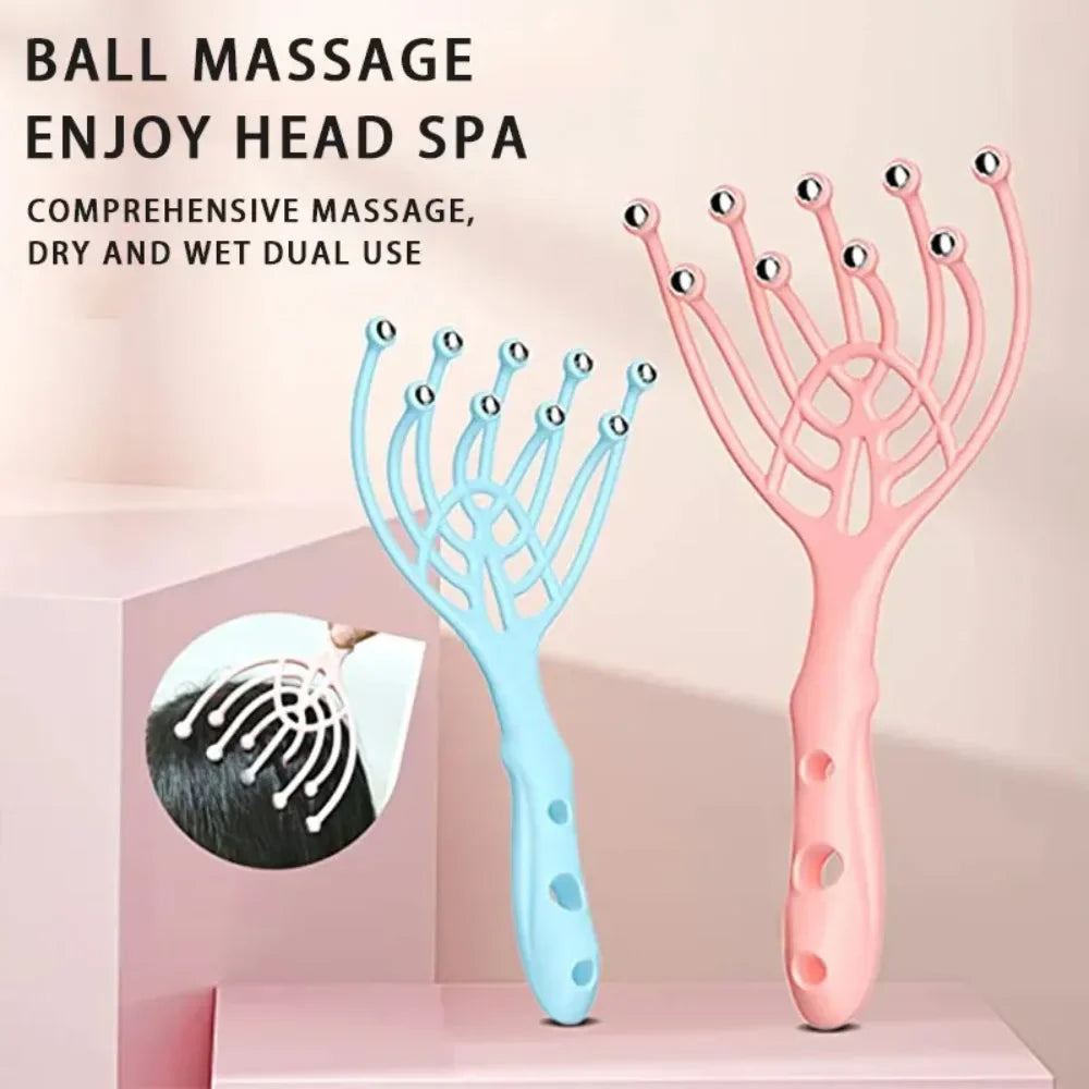 Head & Scalp Massager – Handheld Roller with 9 Claws for Stress Relief & Relaxation