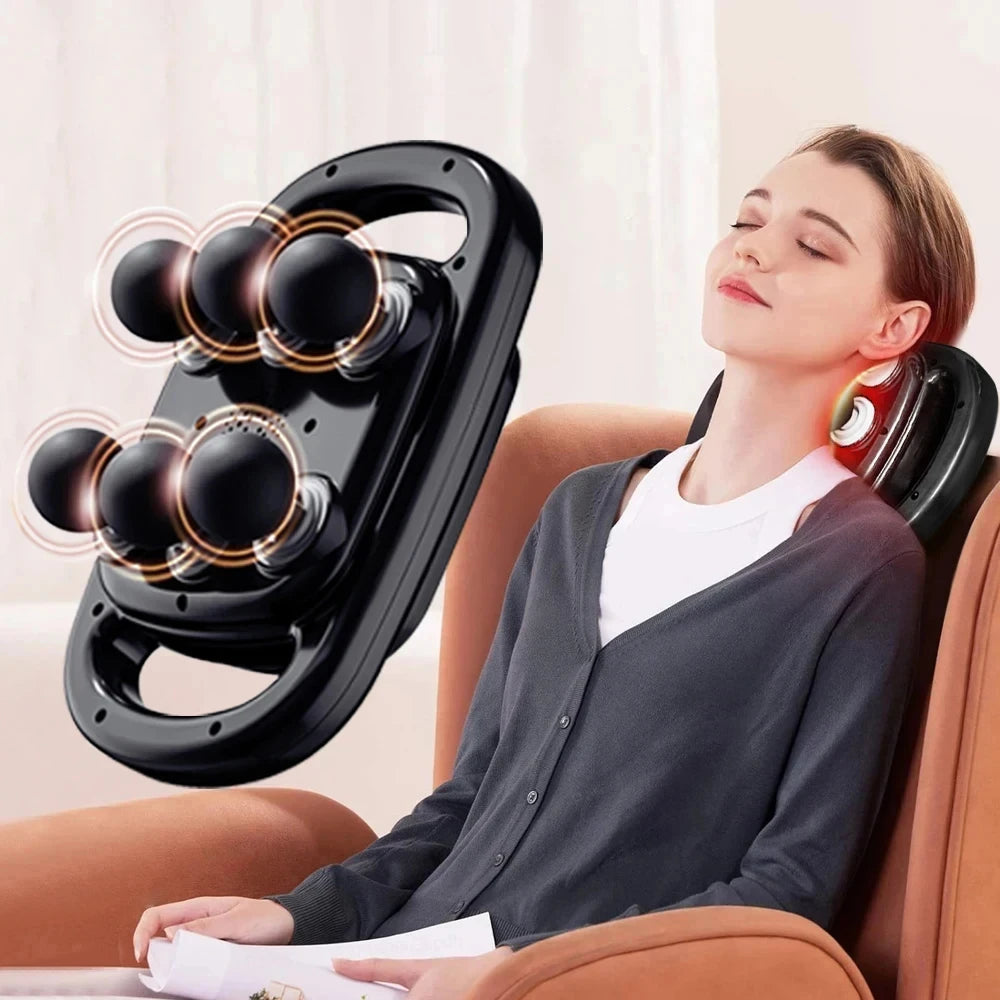 Massage Gun with 6 Heads – Deep Tissue Percussion Massager for Full Body & Neck Relief