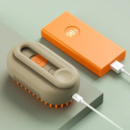 3-in-1 Pet Spray Massage Brush – Steam, Groom & Hair Removal Comb for Dogs & Cats