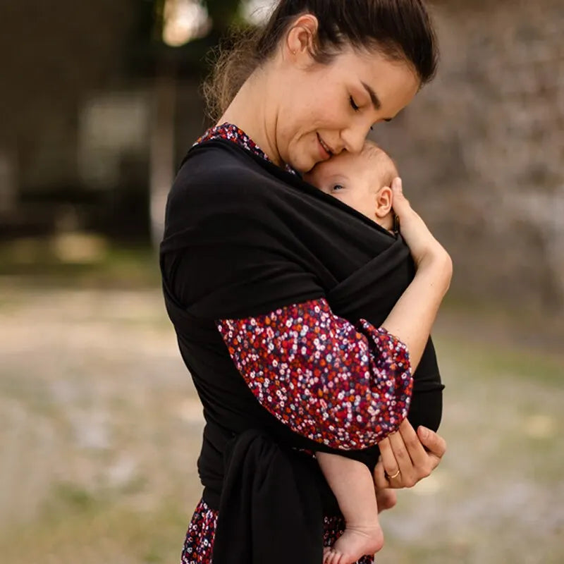 Cotton Baby Wrap Carrier – Newborn to Toddler Sling for Comfortable Travel (0–36 Months)