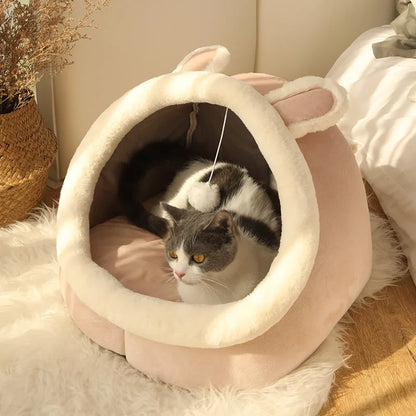 Cat & Dog Bed – Foldable, Washable Cave Bed for Small Pets