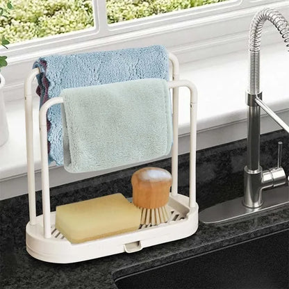 Kitchen Sink Drain Rack – Storage Stand for Sponges, Rags & Cleaning Tools