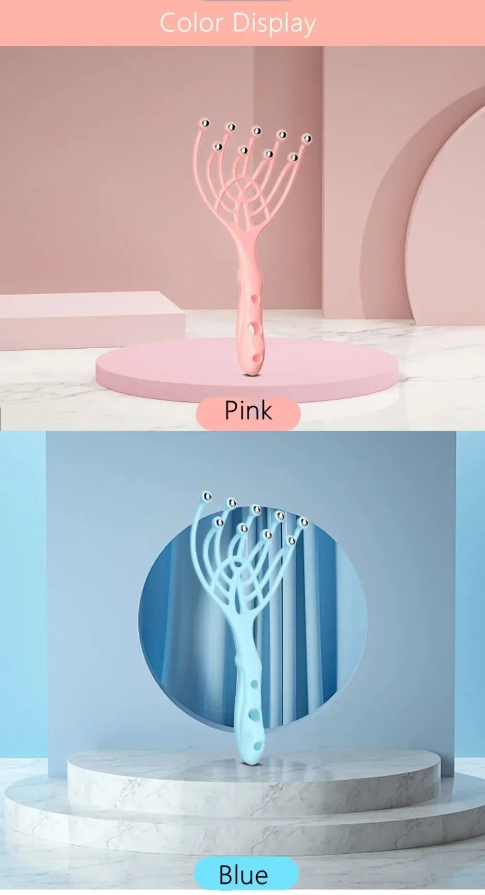 Head & Scalp Massager – Handheld Roller with 9 Claws for Stress Relief & Relaxation