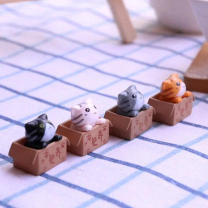 Kawaii Mini Cat Ornament – Cute Kitten Statue for Home & Garden Decor