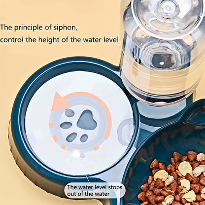 3-in-1 Pet Bowl Set – Tilted Food & Water Bowls with Gravity Water Feeder