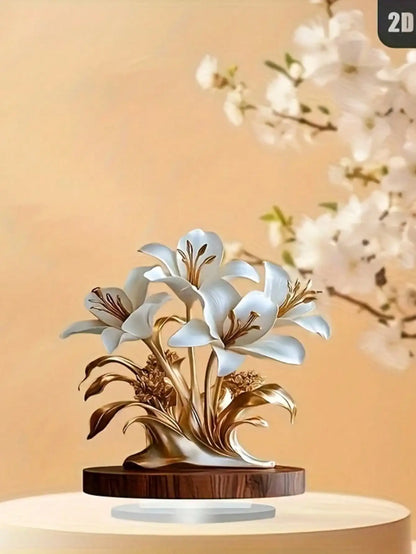 Table Flower Decoration – Elegant Desktop Plaque for Home & Office