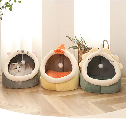 Cat & Dog Bed – Foldable, Washable Cave Bed for Small Pets