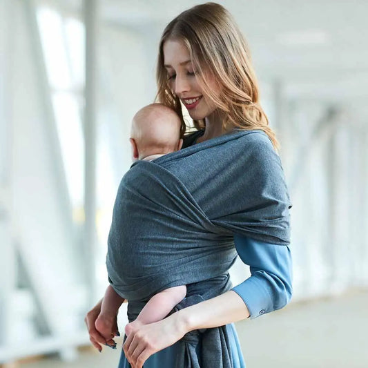 Cotton Baby Wrap Carrier – Newborn to Toddler Sling for Comfortable Travel (0–36 Months)