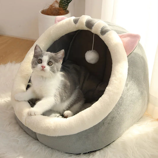 Cat & Dog Bed – Foldable, Washable Cave Bed for Small Pets