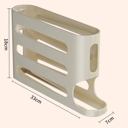 4-Layer Rolling Egg Holder – Automatic Fridge Storage Dispenser