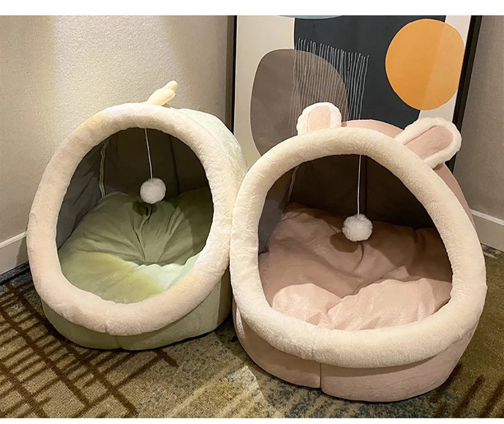 Cat & Dog Bed – Foldable, Washable Cave Bed for Small Pets