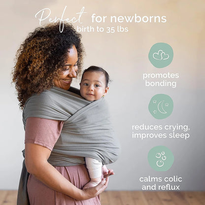Cotton Baby Wrap Carrier – Newborn to Toddler Sling for Comfortable Travel (0–36 Months)