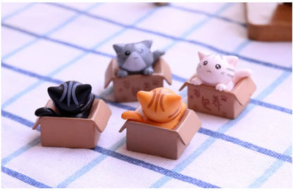 Kawaii Mini Cat Ornament – Cute Kitten Statue for Home & Garden Decor