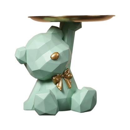 Geometric Bear Key Holder – Resin Desk & Entrance Decoration Figurine