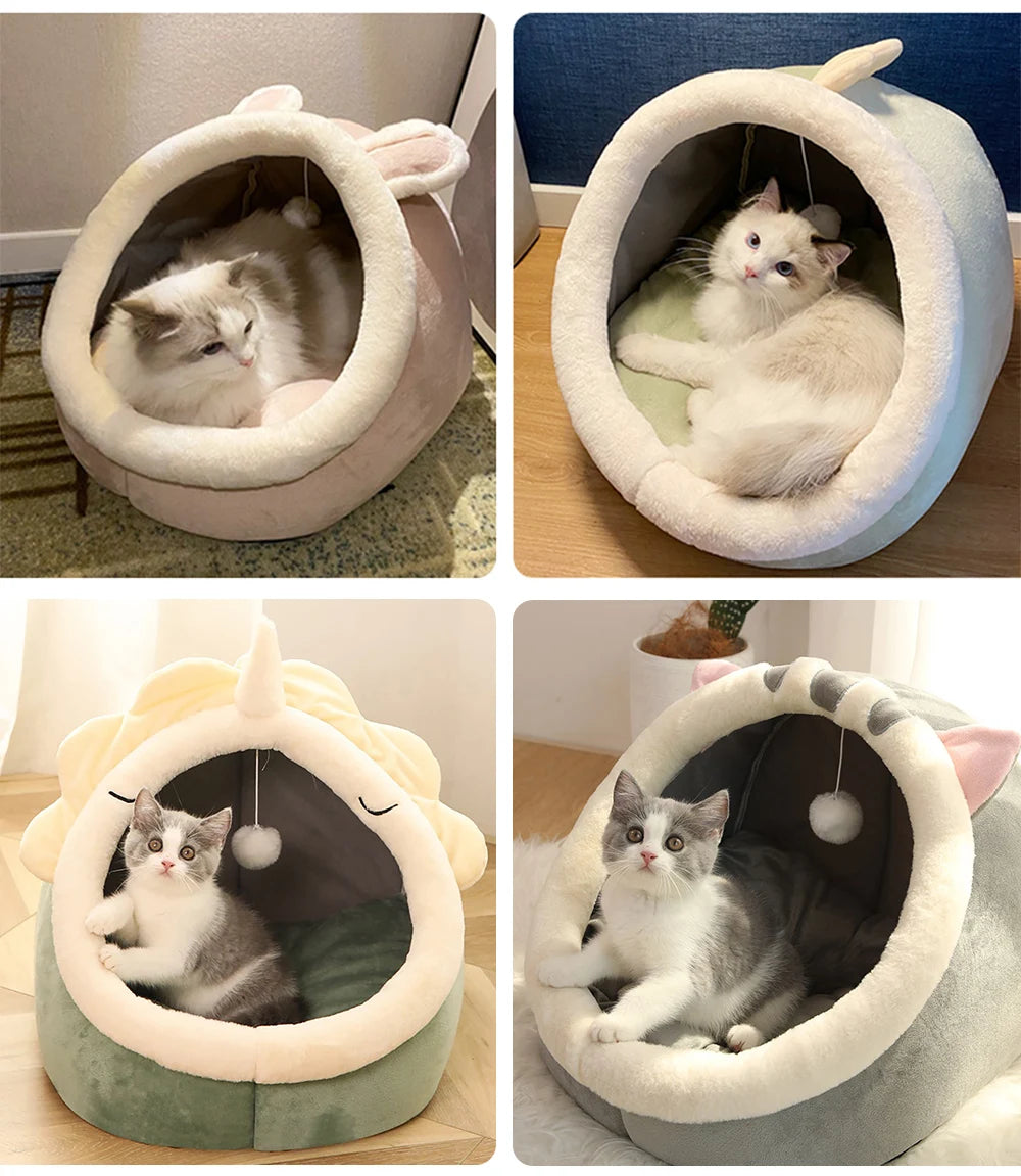 Cat & Dog Bed – Foldable, Washable Cave Bed for Small Pets