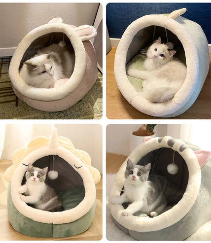 Cat & Dog Bed – Foldable, Washable Cave Bed for Small Pets