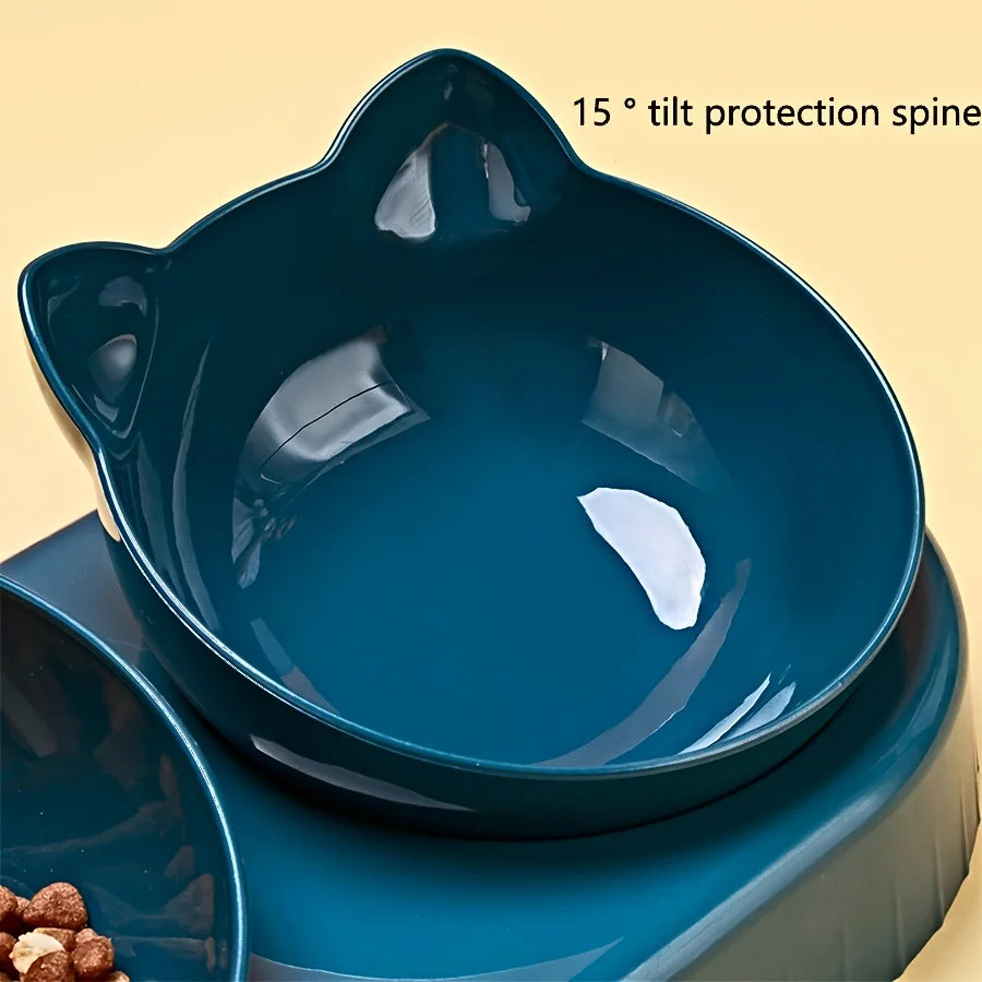 3-in-1 Pet Bowl Set – Tilted Food & Water Bowls with Gravity Water Feeder
