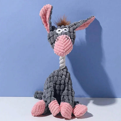 Donkey Plush Dog Toy – Soft Squeaky Chew Toy for Puppies & Dogs