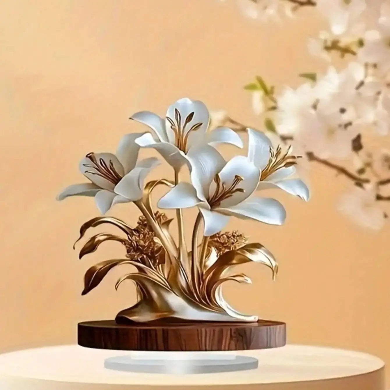 Table Flower Decoration – Elegant Desktop Plaque for Home & Office