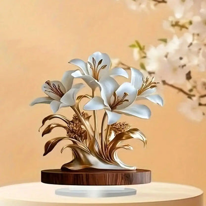 Table Flower Decoration – Elegant Desktop Plaque for Home & Office