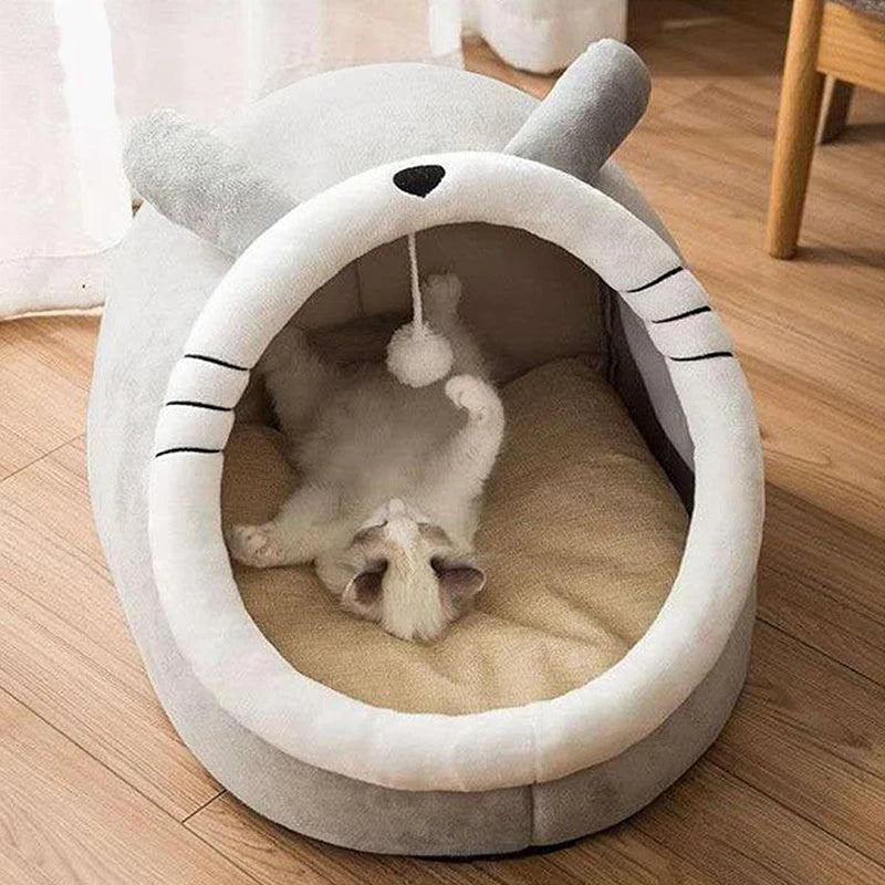 Cat & Dog Bed – Foldable, Washable Cave Bed for Small Pets