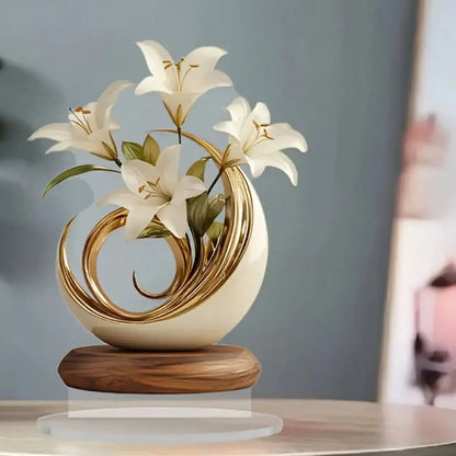 Table Flower Decoration – Elegant Desktop Plaque for Home & Office