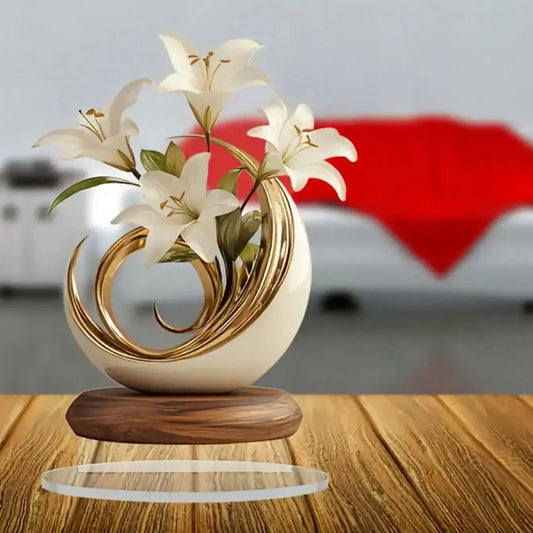 Table Flower Decoration – Elegant Desktop Plaque for Home & Office