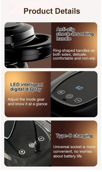 Massage Gun with 6 Heads – Deep Tissue Percussion Massager for Full Body & Neck Relief