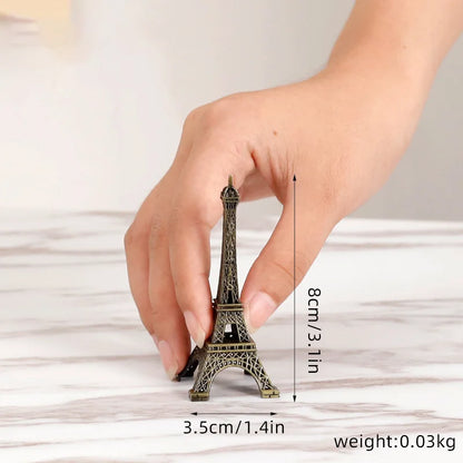 Bronze Eiffel Tower Figurine – Metal Home Decor & Souvenir Ornament