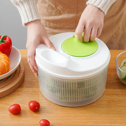 Manual Salad Spinner – Multifunctional Vegetable & Fruit Dehydrator with Drain Basket