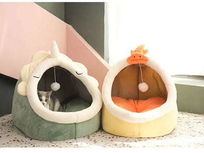 Cat & Dog Bed – Foldable, Washable Cave Bed for Small Pets