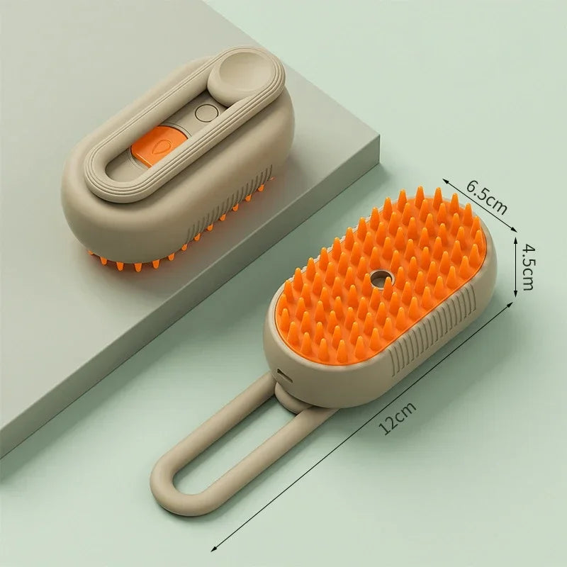 3-in-1 Pet Spray Massage Brush – Steam, Groom & Hair Removal Comb for Dogs & Cats