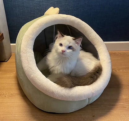 Cat & Dog Bed – Foldable, Washable Cave Bed for Small Pets