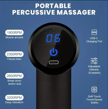Mini Muscle Massage Gun – Portable Deep Tissue Handheld Percussion Massager for Full Body Relief