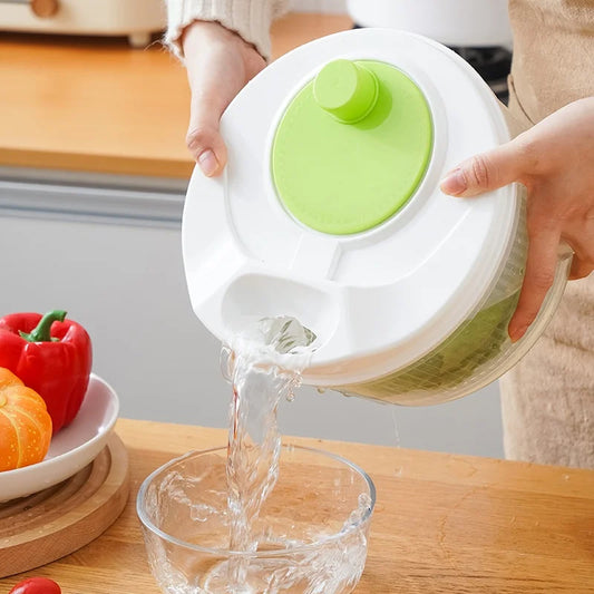 Manual Salad Spinner – Multifunctional Vegetable & Fruit Dehydrator with Drain Basket