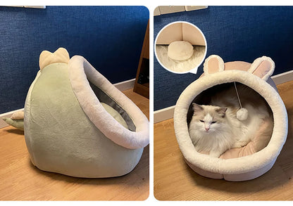 Cat & Dog Bed – Foldable, Washable Cave Bed for Small Pets
