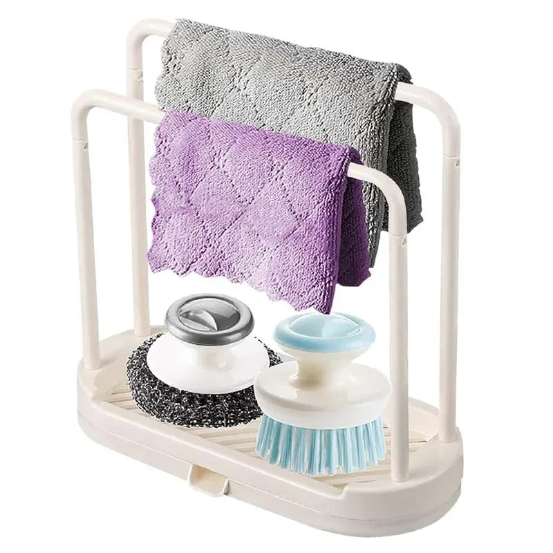 Kitchen Sink Drain Rack – Storage Stand for Sponges, Rags & Cleaning Tools