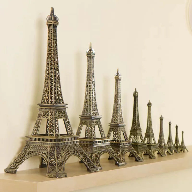 Bronze Eiffel Tower Figurine – Metal Home Decor & Souvenir Ornament