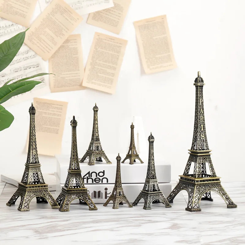 Bronze Eiffel Tower Figurine – Metal Home Decor & Souvenir Ornament