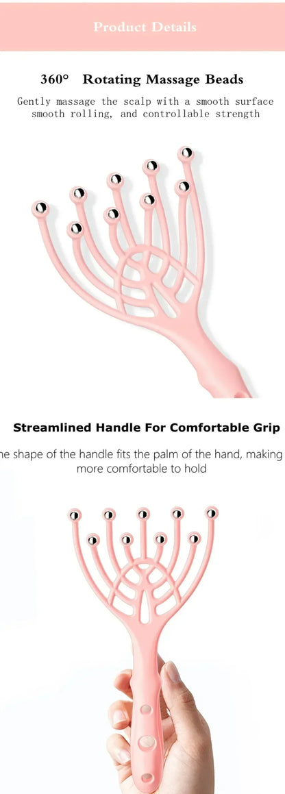Head & Scalp Massager – Handheld Roller with 9 Claws for Stress Relief & Relaxation
